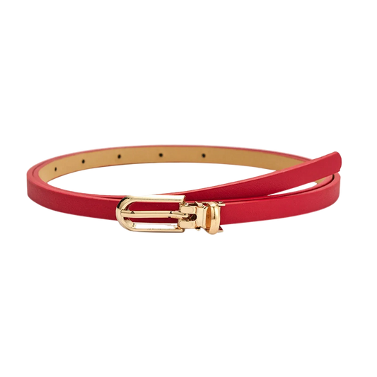 Italian PU Leather Belt for Women Slim Waist CaRaUaNa Fashion