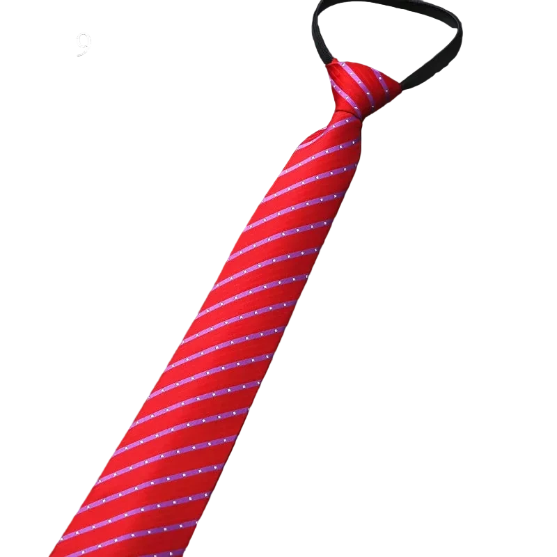 Red striped tie on a black background