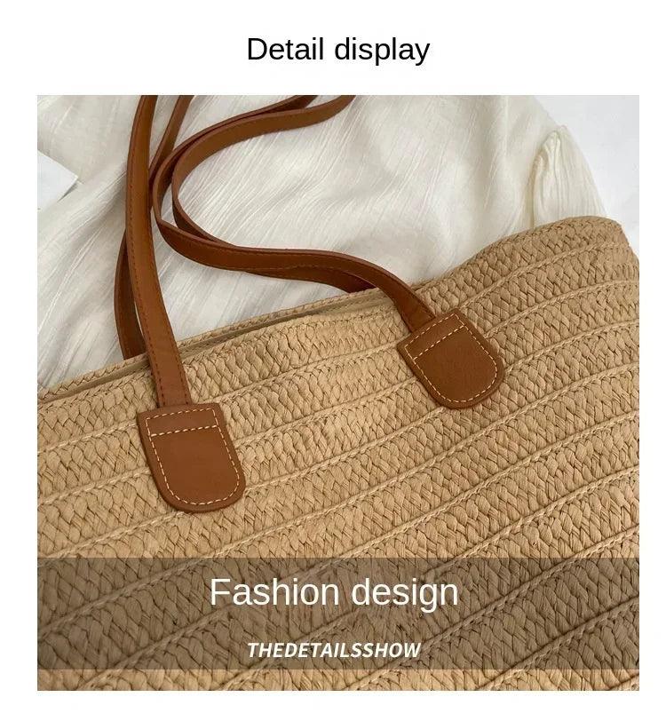 Sunny Days Ahead: Portable Straw Shoulder Bag – Your Stylish Satchel