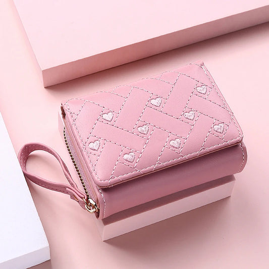 Women’s Tri-Fold Wallet – PU Leather Short Wallet