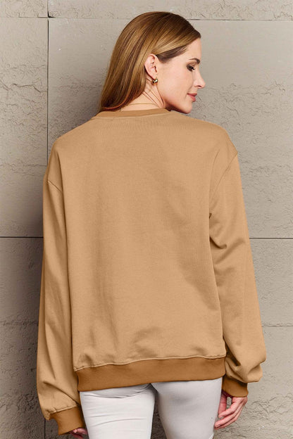 Simply Love Full Size EAT DRINK & BE THANKFUL Round Neck Sweatshirt Carauana Store