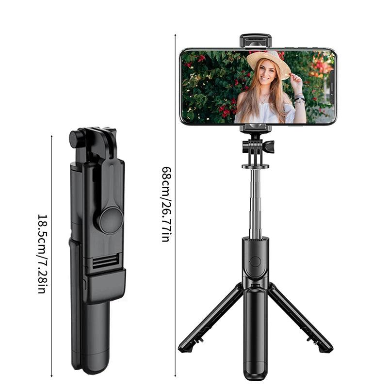 Wireless Selfie Stick Tripod Stand with Light Bluetooth Remote Extendable Tripod for iPhone Mobile Phone Tiktok Live Streaming