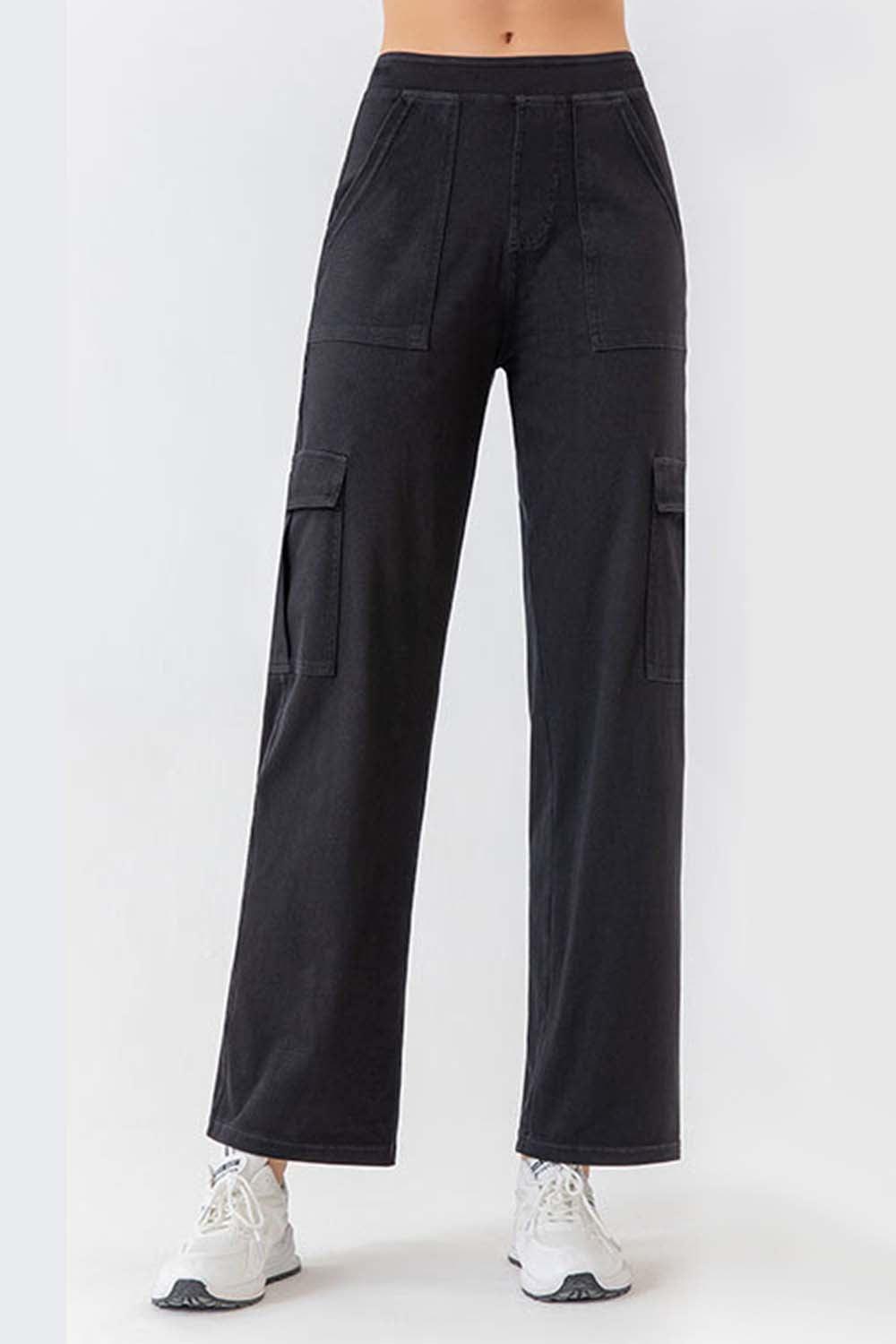 Buttoned Pocketed Long Jeans Carauana Store