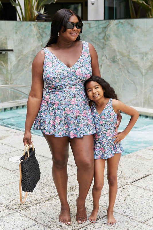 Marina West Swim Full Size Clear Waters Swim Dress in Rose Sky Carauana Store