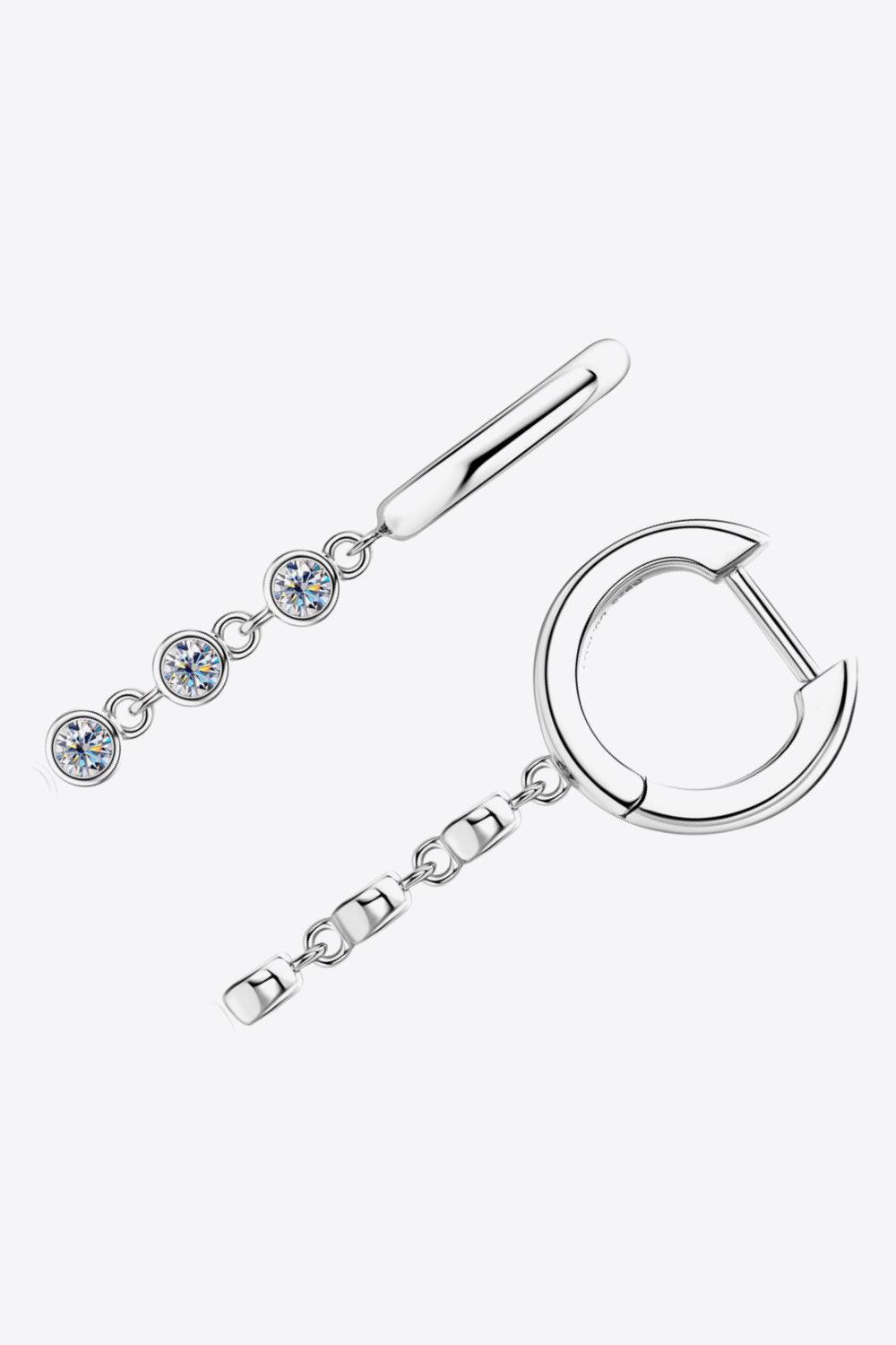 Moissanite Decor 925 Sterling Silver Earrings CaRaUaNa Fashion