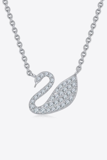 Moissanite Swan 925 Sterling Silver Necklace CaRaUaNa Fashion