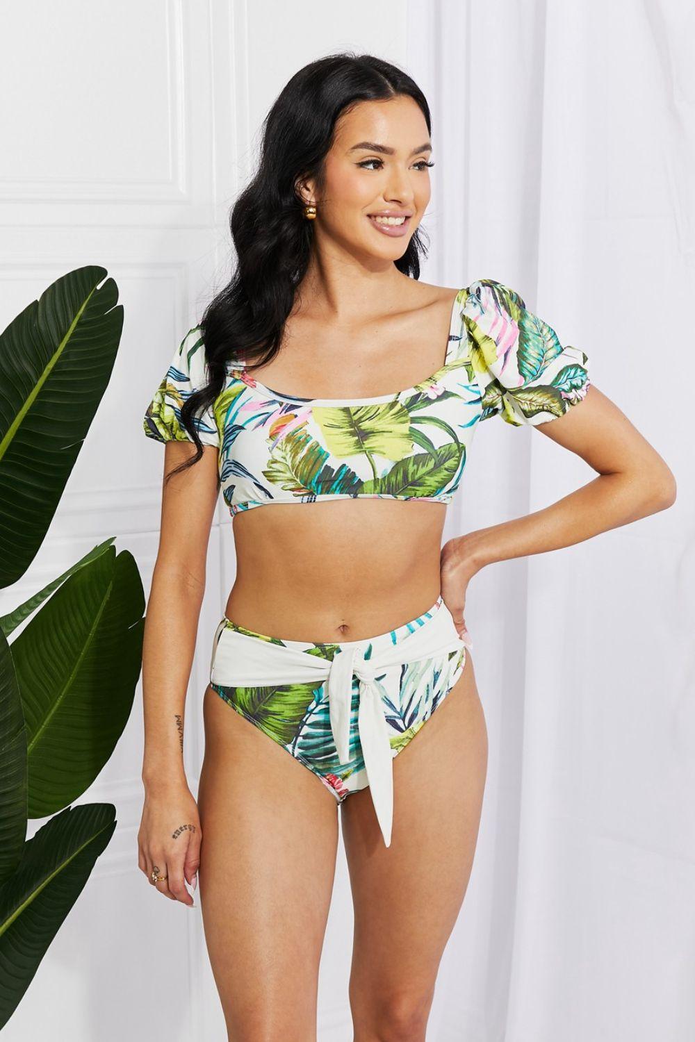 Marina West Swim Vacay Ready Puff Sleeve Bikini in Floral Carauana Store
