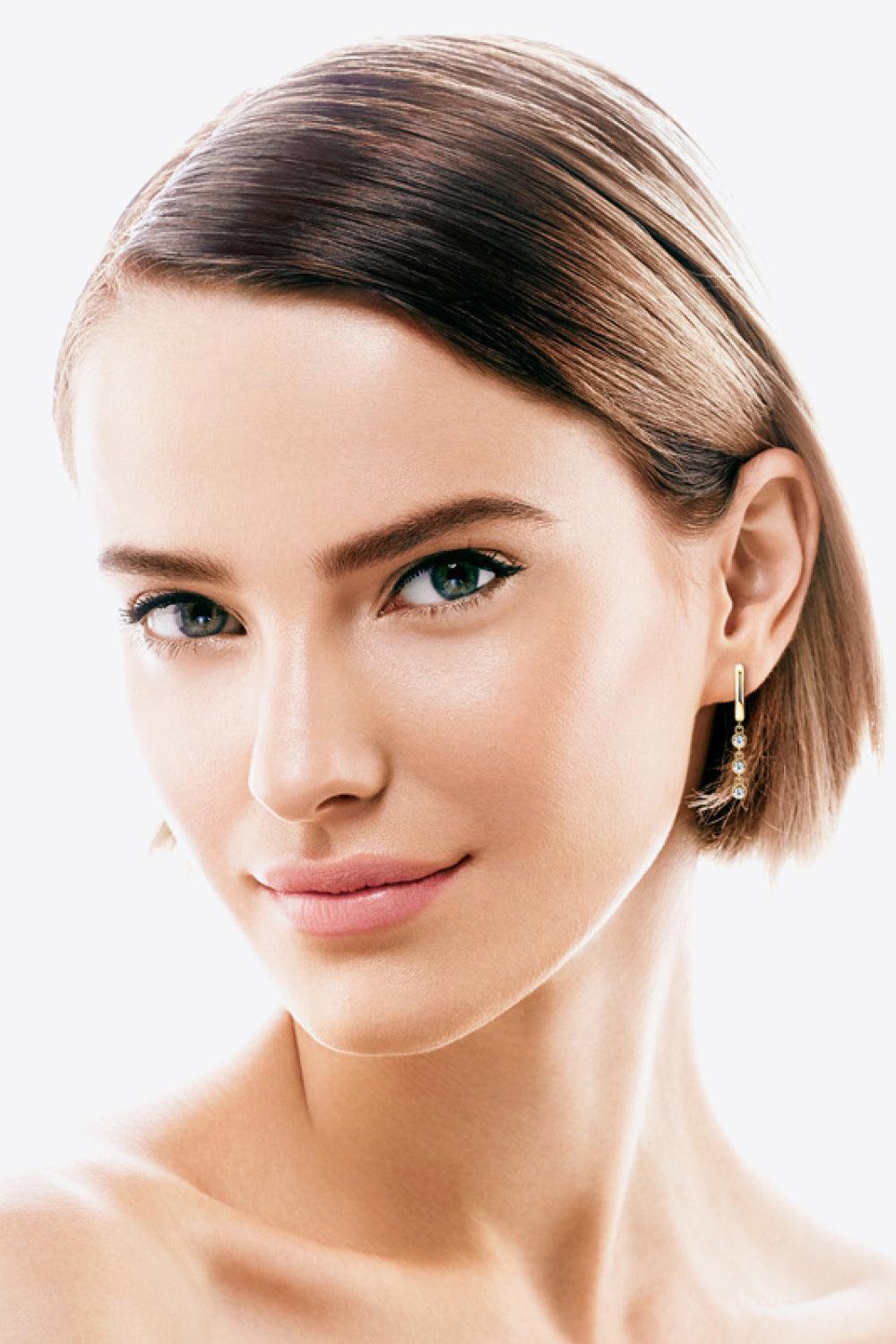 Moissanite Decor 925 Sterling Silver Earrings CaRaUaNa Fashion