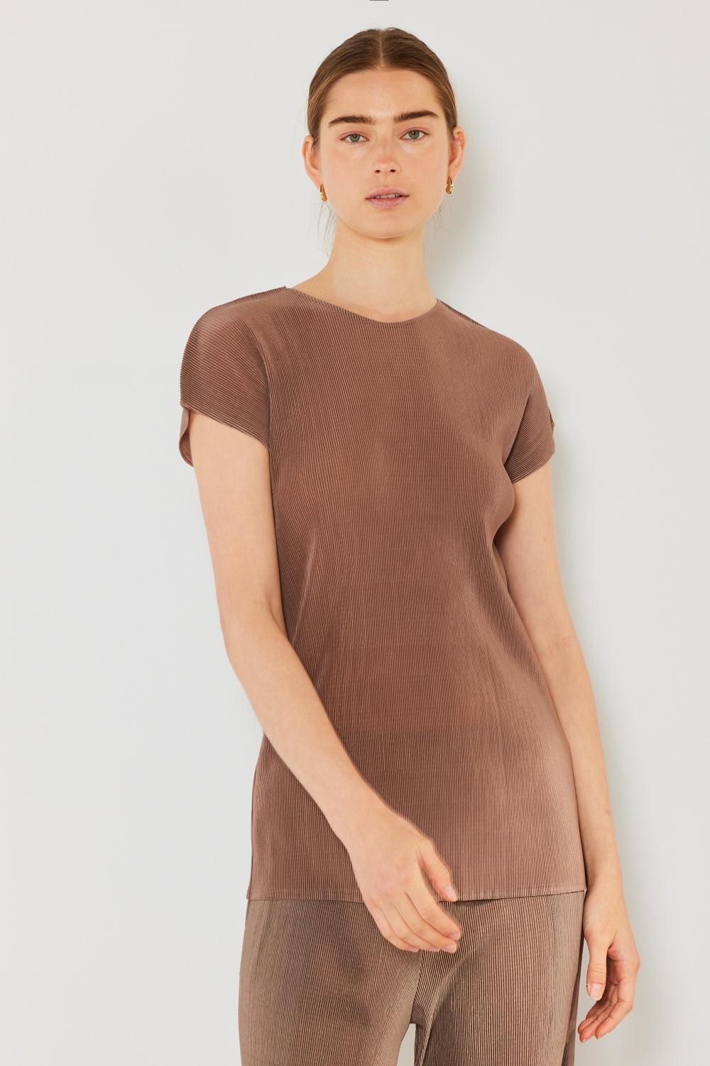 Marina West Swim Rib Pleated Cap Sleeve Top Carauana Store