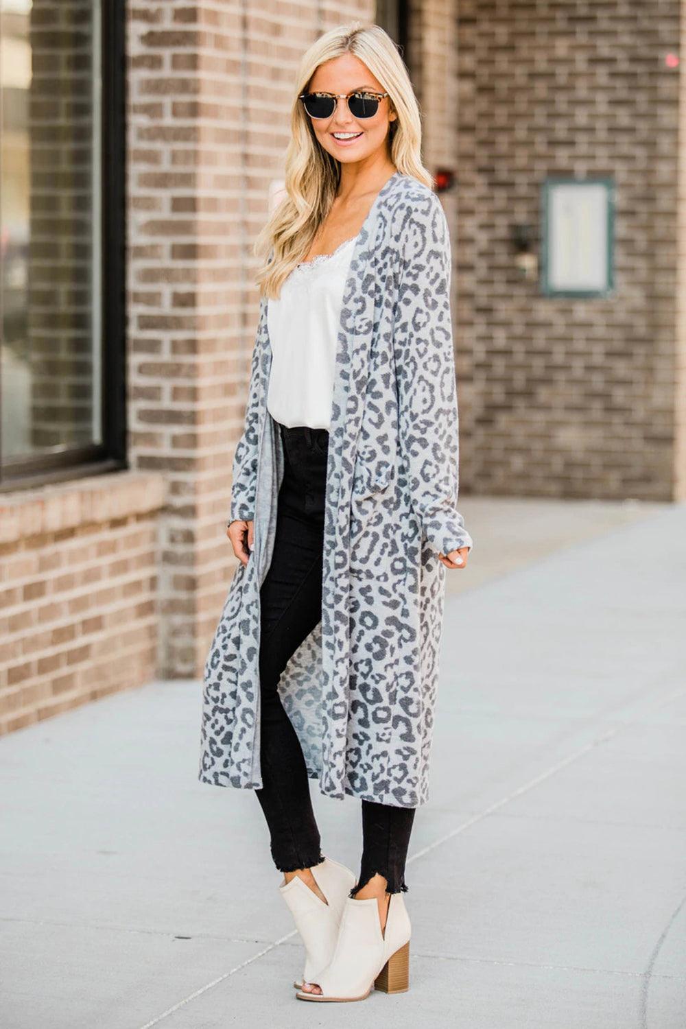 Open Front Leopard Cardigan Carauana Store