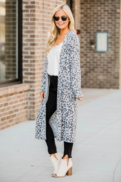 Open Front Leopard Cardigan Carauana Store