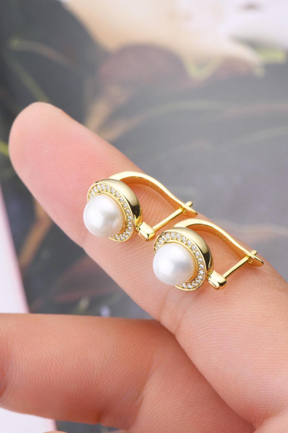 Moissanite Pearl 925 Sterling Silver Earrings Carauana Store