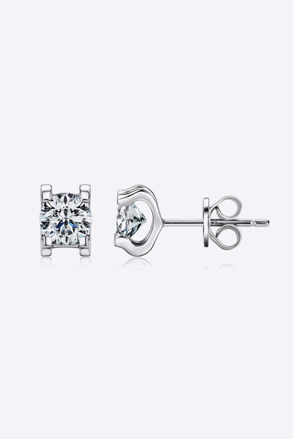 Moissanite 925 Sterling Silver Stud Earrings CaRaUaNa Fashion