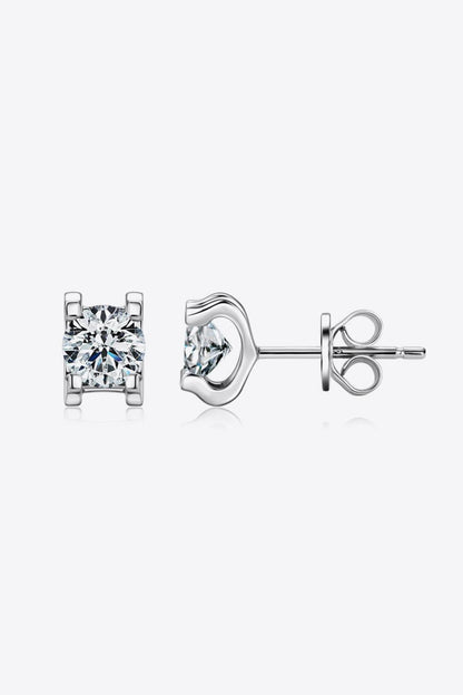 Moissanite 925 Sterling Silver Stud Earrings CaRaUaNa Fashion