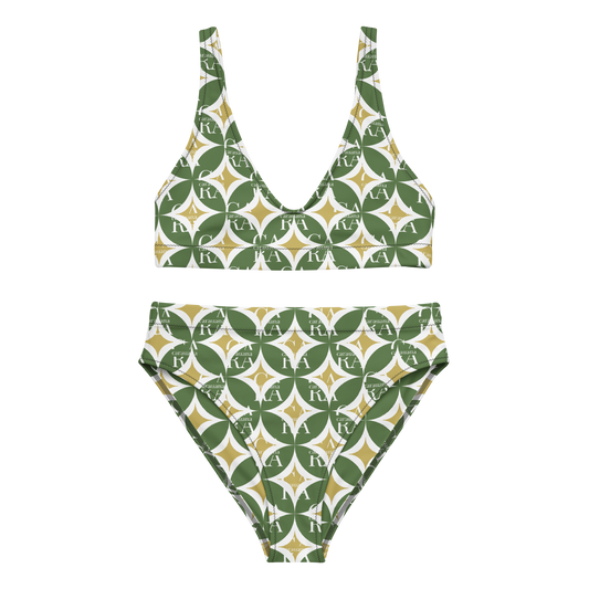CaRaNaNa high-waisted bikini Green Pattern Carauana Store