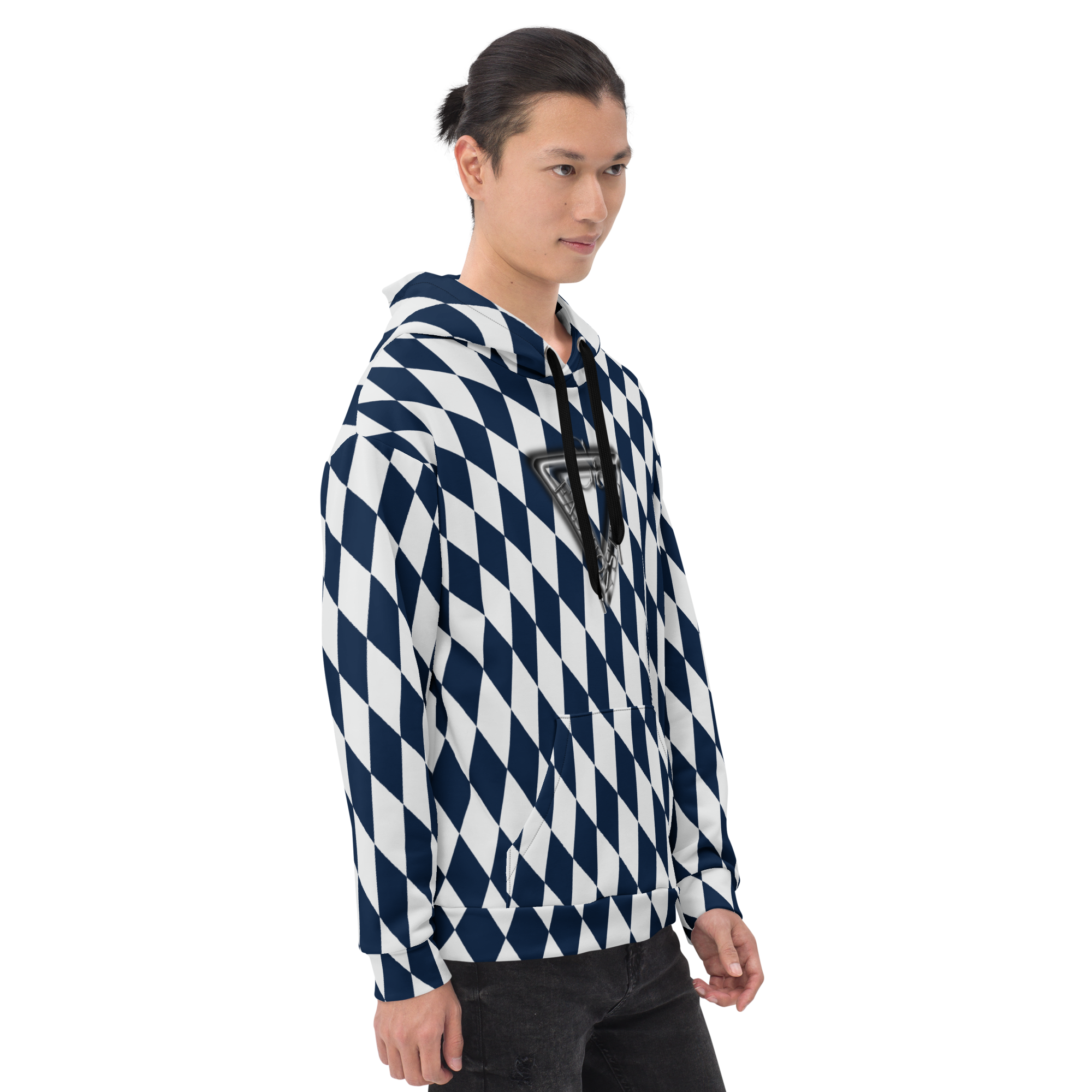 CaRaUaNa Unisex Hoodie Blue white - CaRaUaNa Fashion