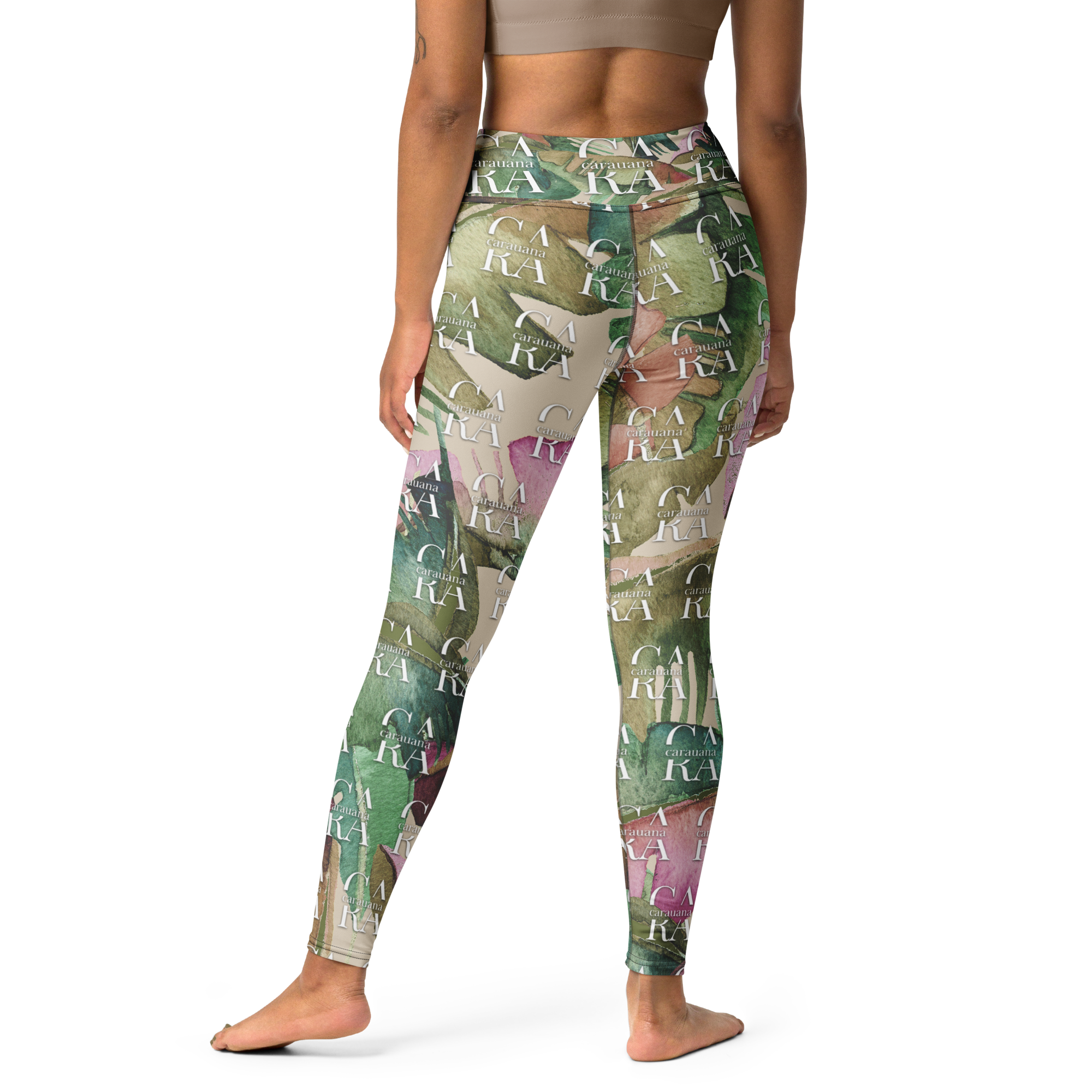 CaRaUaNa Leggings SPORT Green Beige branded Carauana Store