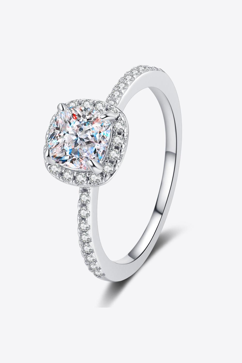 1 Carat Moissanite 925 Sterling Silver Halo Ring Carauana Store
