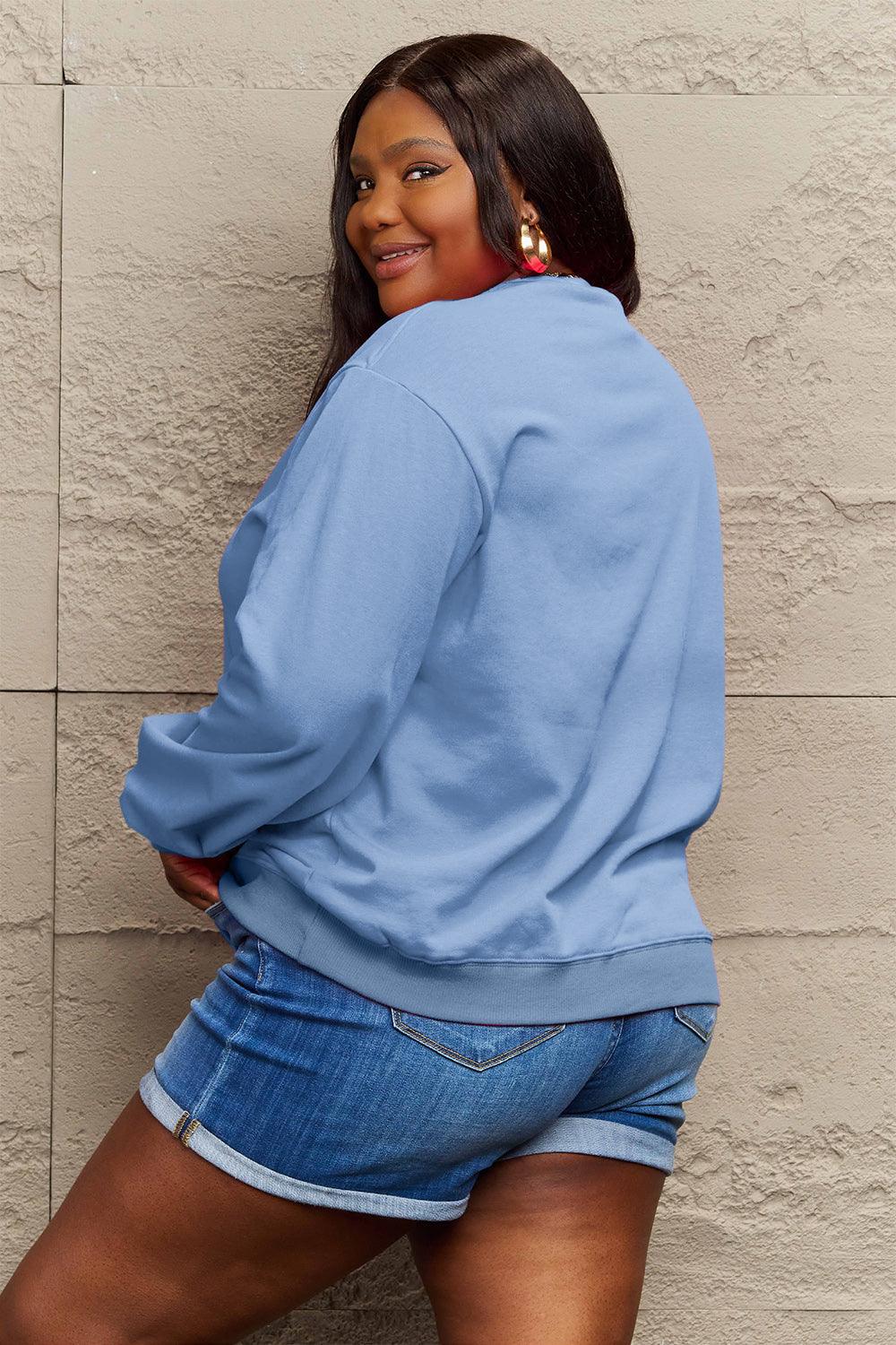 Simply Love Full Size HAPPY NEW YEAR Round Neck Sweatshirt Carauana Store