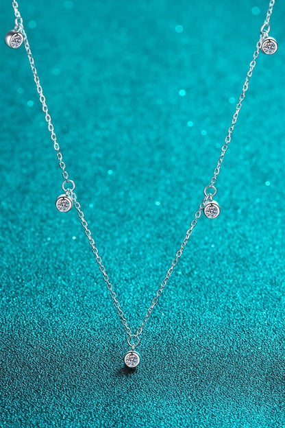 Moissanite Rhodium-Plated Necklace Carauana Store