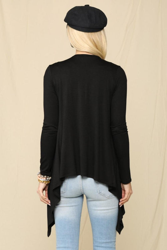 Celeste Full Size Open Front Knit Cardigan Carauana Store