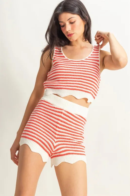 HYFVE Striped Cropped Tank and Shorts Set Carauana Store