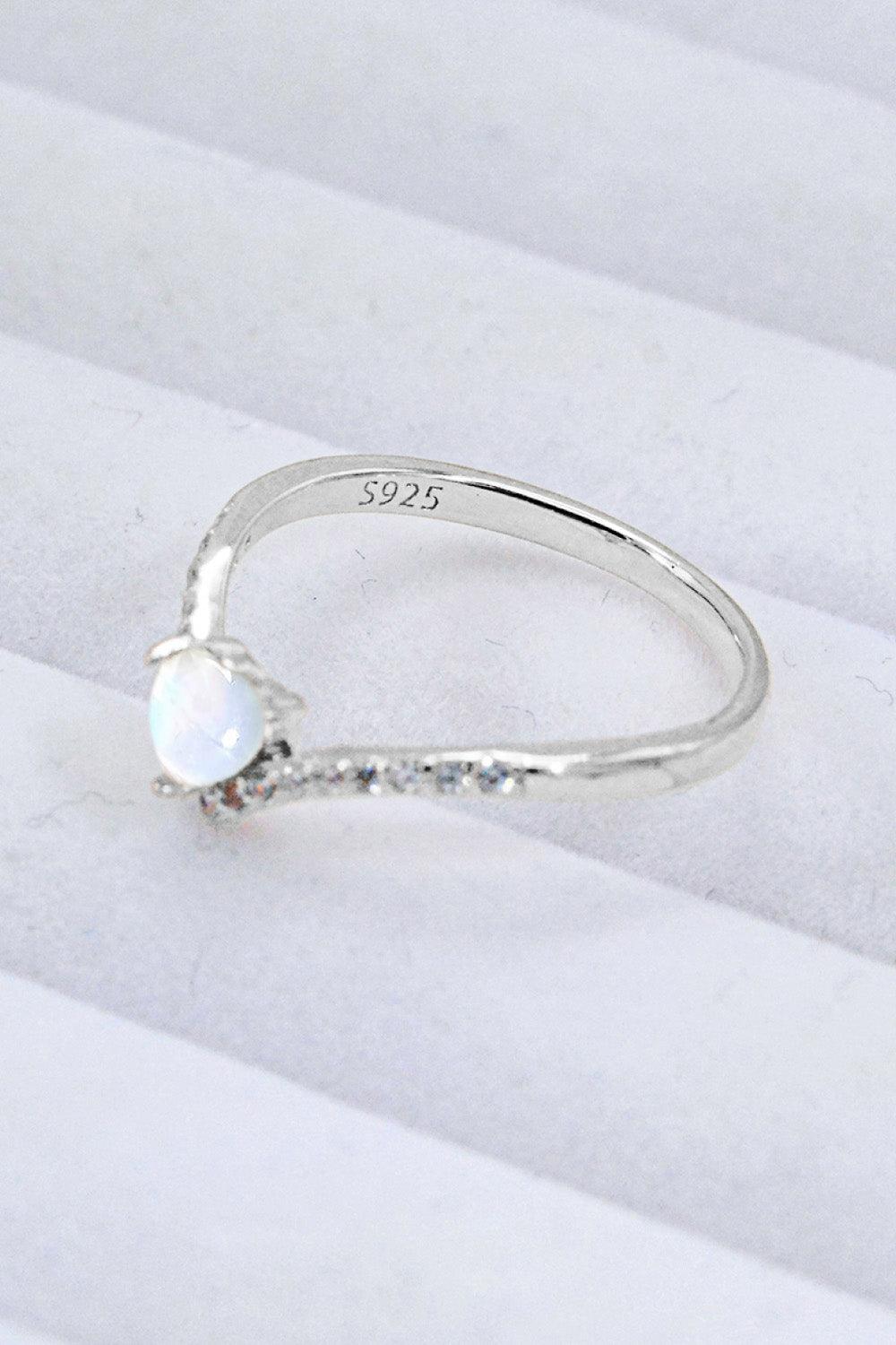 Moonstone Heart-Shaped Ring Carauana Store