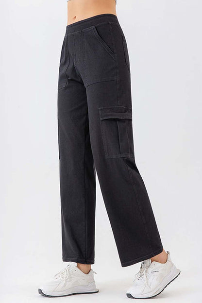 Buttoned Pocketed Long Jeans Carauana Store