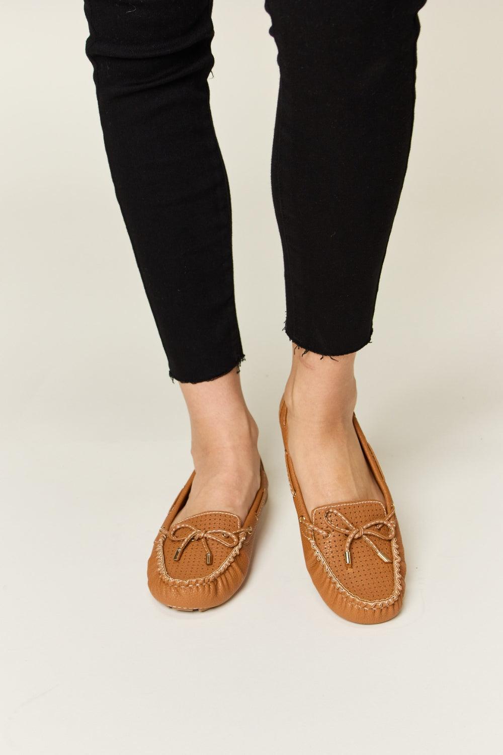 Forever Link Bow Decor Flat Loafers Carauana Store