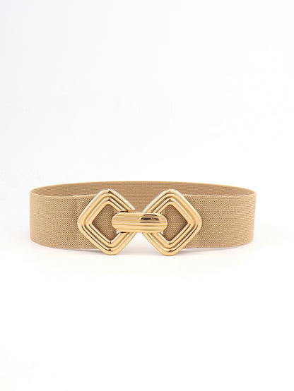 Geometric Buckle Elastic Wide Belt Carauana Store