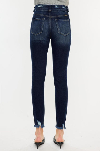 Kancan Full Size Cat's Whiskers Raw Hem High Waist Jeans Carauana Store