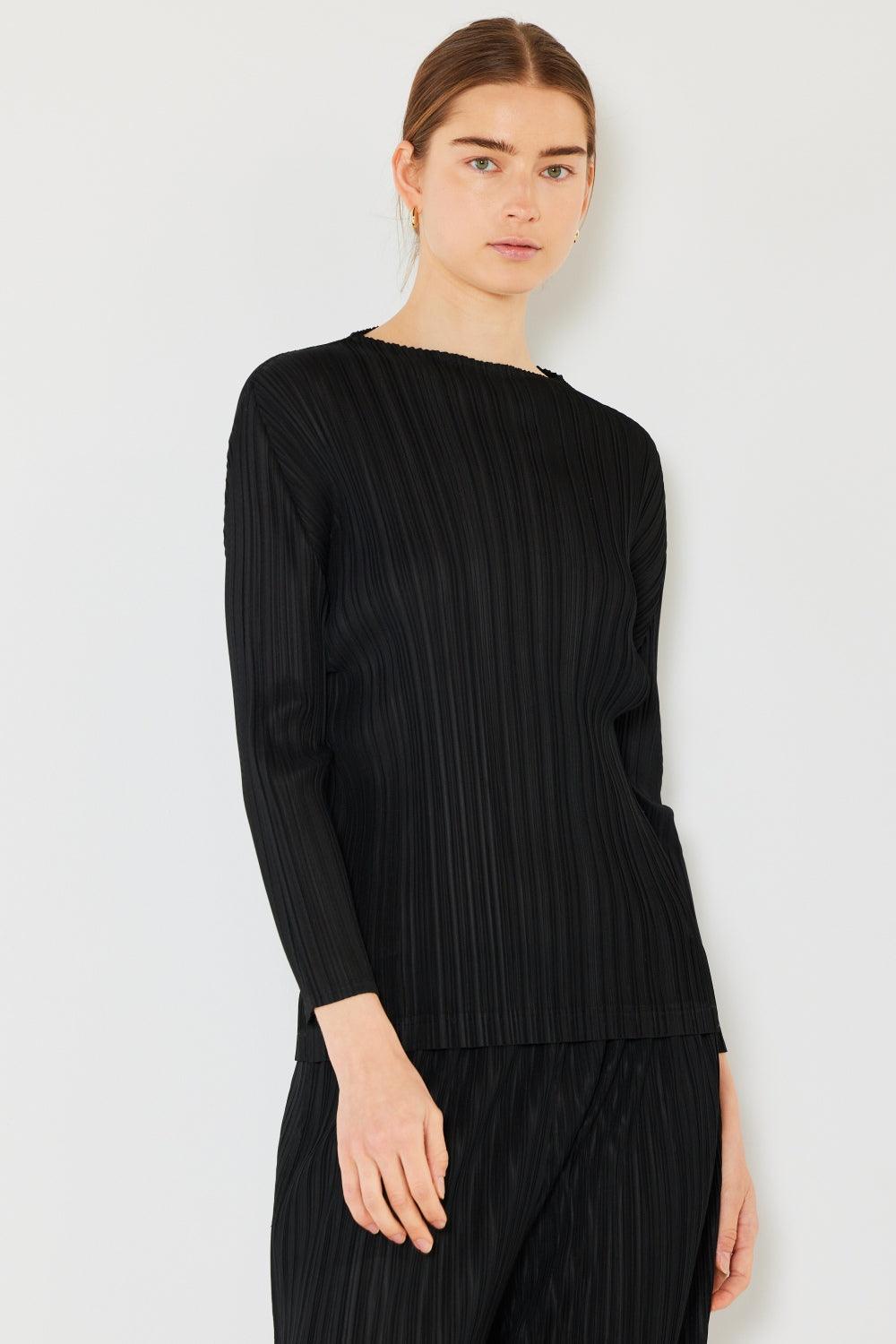 Marina West Swim Pleated Long Sleeve Boatneck Top Carauana Store