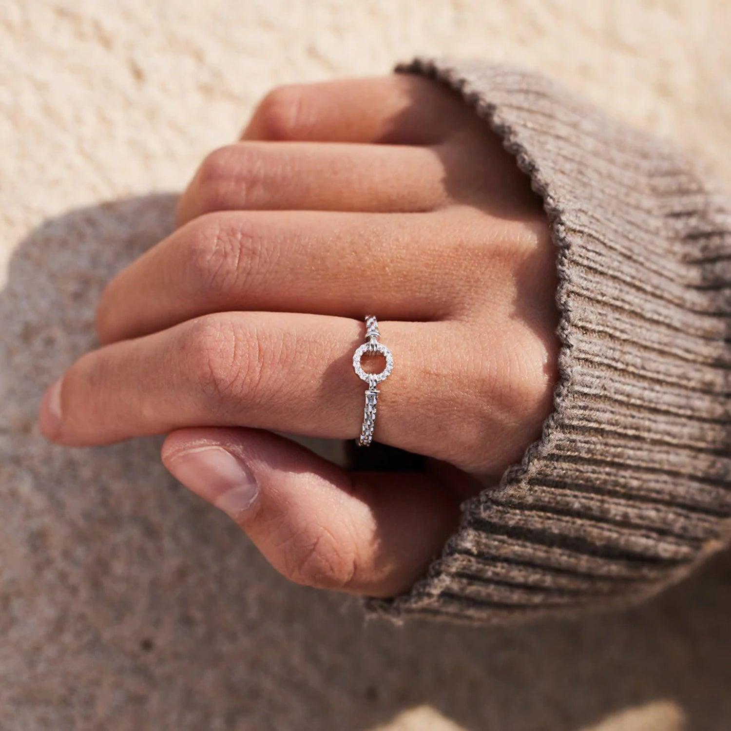 Inlaid Zircon 925 Sterling Silver Ring Carauana Store