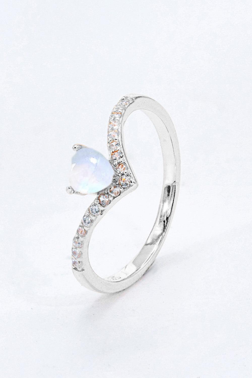 Moonstone Heart-Shaped Ring Carauana Store