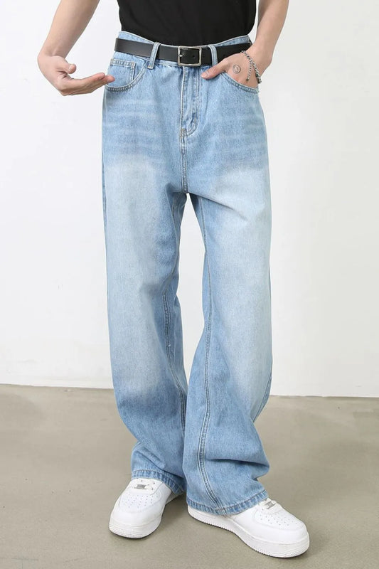Men's Wide Straight Jeans with Pockets Carauana Store