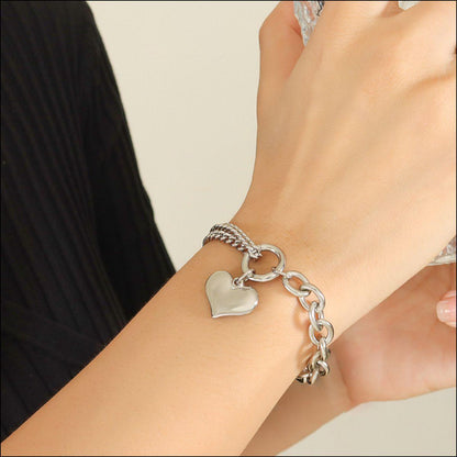 Half Chunky Chain Titanium Steel Bracelet CaRaUaNa Fashion