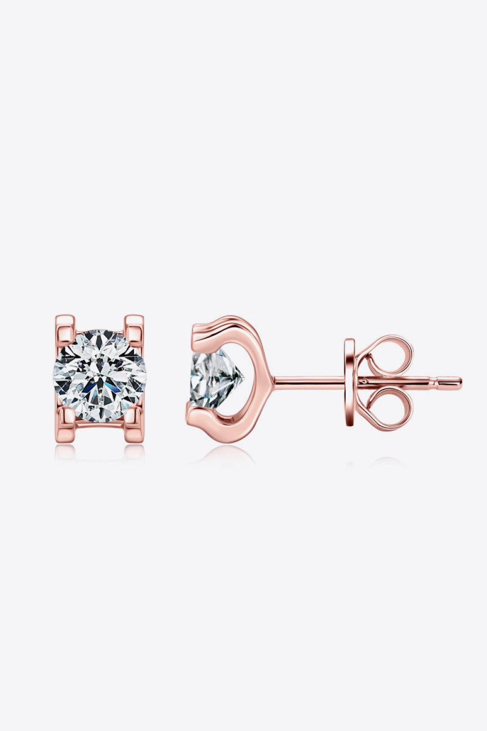 Moissanite 925 Sterling Silver Stud Earrings CaRaUaNa Fashion
