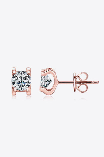 Moissanite 925 Sterling Silver Stud Earrings CaRaUaNa Fashion