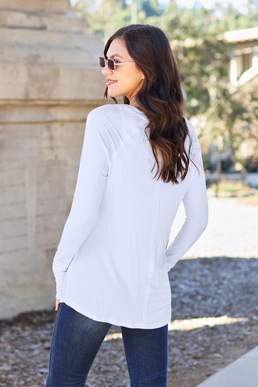Basic Bae Full Size Round Neck Long Sleeve T-Shirt Carauana Store