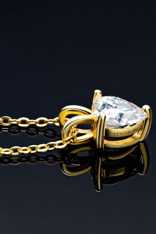 1 Carat Moissanite Heart-Shaped Pendant Necklace Carauana Store