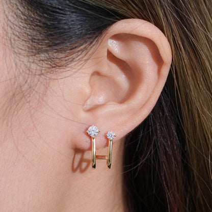 Moissanite 925 Sterling Silver C-Hoop Earrings Carauana Store
