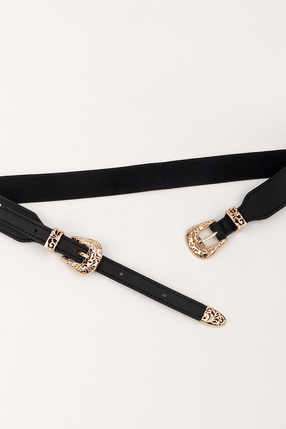 Double Buckle Elastic Belt CaRaUaNa Fashion