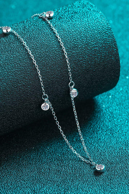 Moissanite Rhodium-Plated Necklace Carauana Store