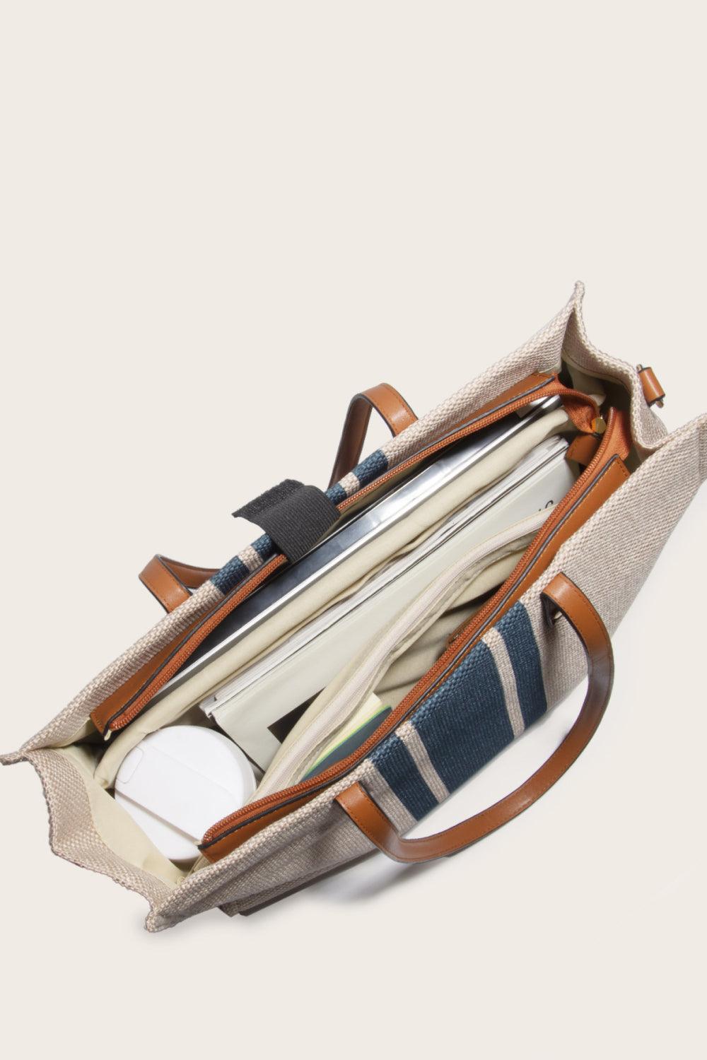 Striped Tote Bag CaRaUaNa Fashion