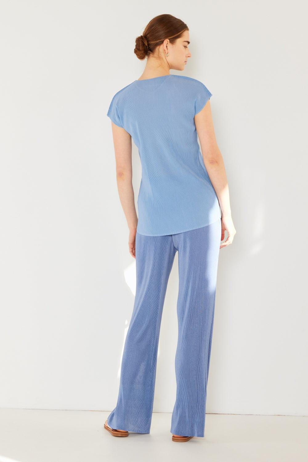 Marina West Swim Rib Pleated Cap Sleeve Top Carauana Store