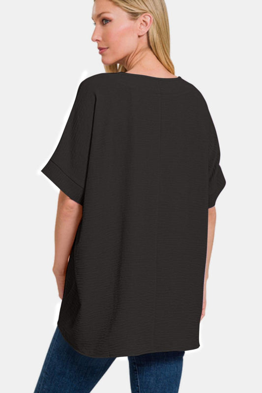 Zenana Full Size V-Neck Short Sleeve Top Carauana Store