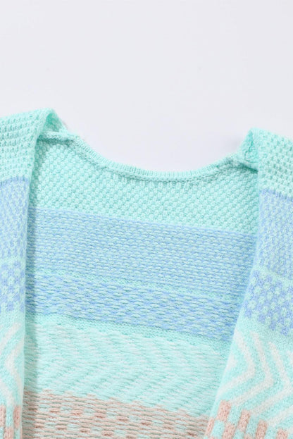 Color Block Pocketed Dropped Shoulder Cardigan Carauana Store