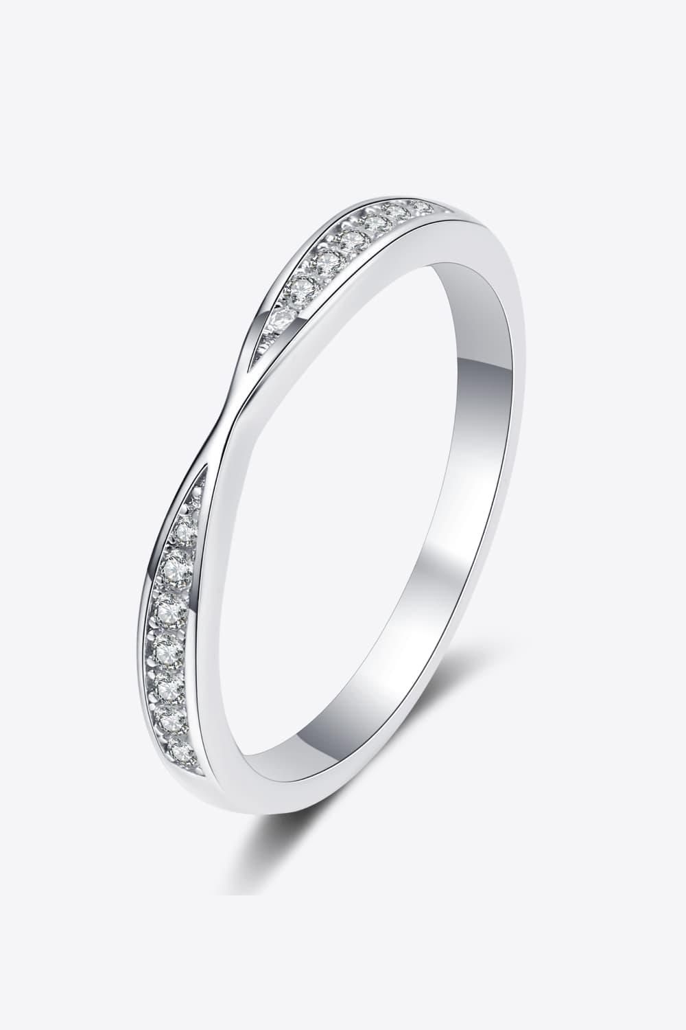 Moissanite Rhodium-Plated Ring CaRaUaNa Fashion