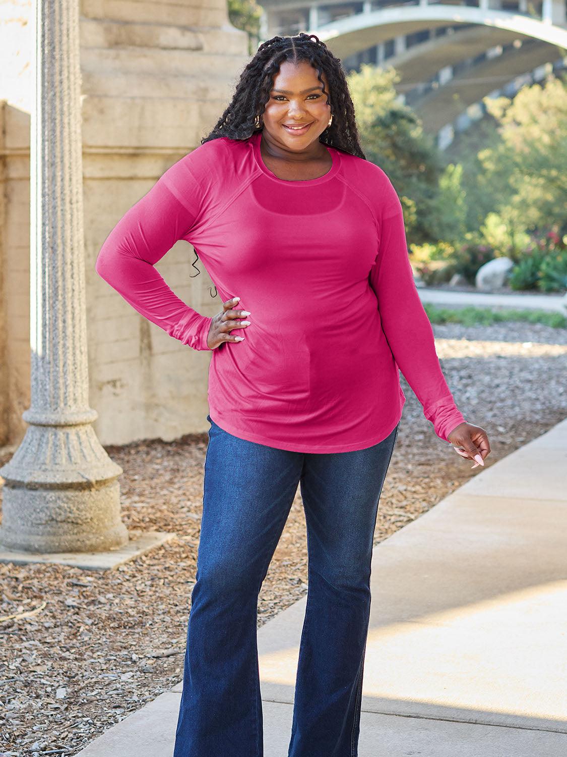 Basic Bae Full Size Round Neck Long Sleeve T-Shirt Carauana Store