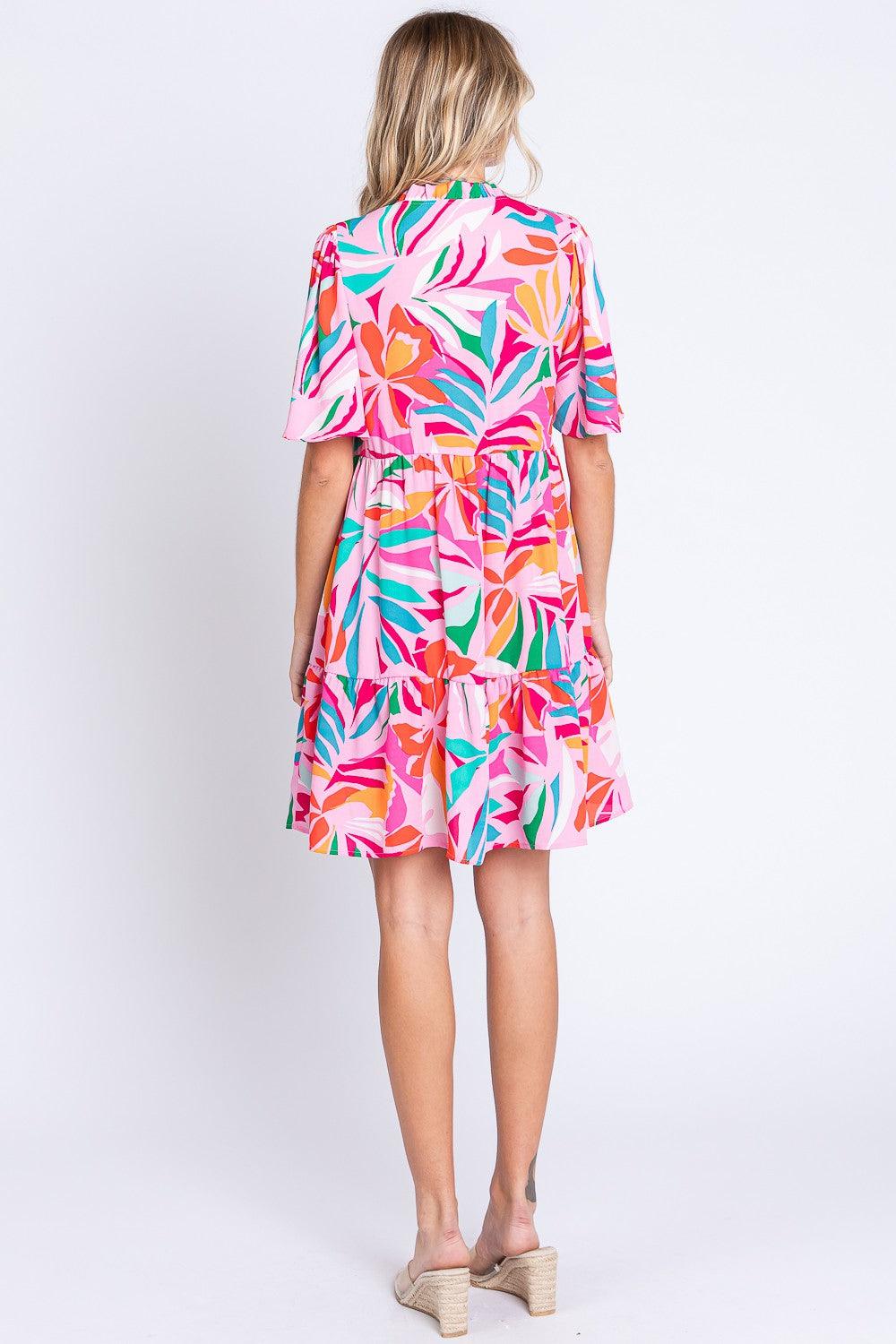 GeeGee Floral Ruffled Mini Dress Carauana Store